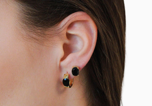 Divya दिव्या | Onyx | Ohrstecker | 18K Vermeil Vergoldung
